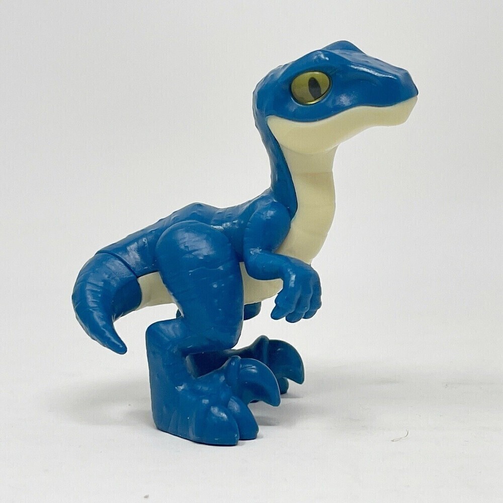 Jurassic Park BLUE Velociraptor Dinosaur Uni & Amblin Mini Figure Rare 3.5”